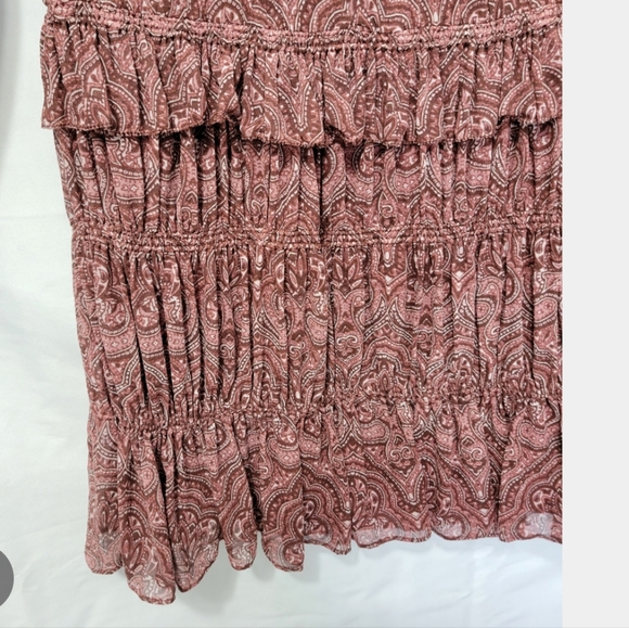 Joie Snow Port Wine Silk Paisley Boho mini dress Whimsical Forestfairy Grunge - Picture 7 of 11